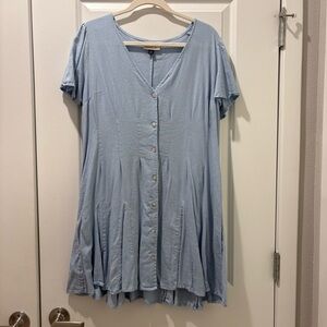 Light Blue Button-Down Dress